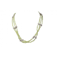 Necklace 925 Sterling Silver Natural Peridot Gem Stone Women Handmade Gift C905